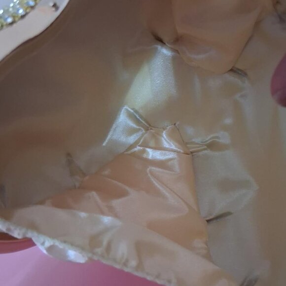 Neman Marcus Gold Rhinestone Heart Shape Clutch Purse - Picture 6 of 6